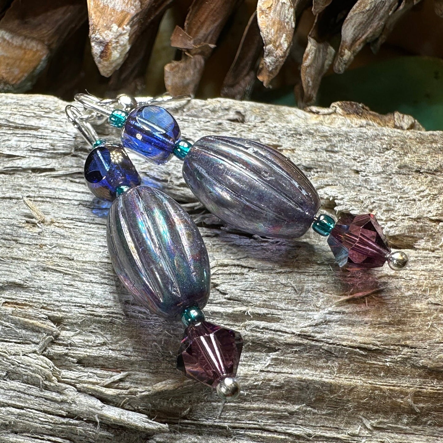 Summer Rain Earrings, Blue Crystal Jewelry, Long Earrings, Beaded Drop Earrings, Mom Gift, Sister Gift, Friendship Gift, Nature Jewelry