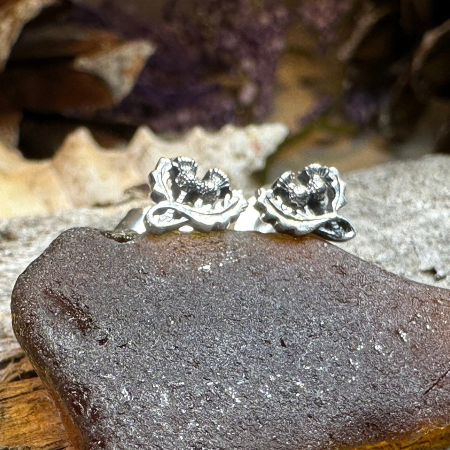 Thistle Earrings, Flower Jewelry, Scotland Jewelry, Celtic Jewelry, Graduation Gift, Anniversary Gift, Stud Earrings, Nature Jewelry