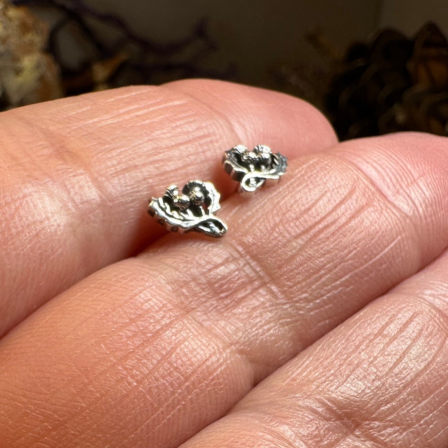 Thistle Earrings, Flower Jewelry, Scotland Jewelry, Celtic Jewelry, Graduation Gift, Anniversary Gift, Stud Earrings, Nature Jewelry