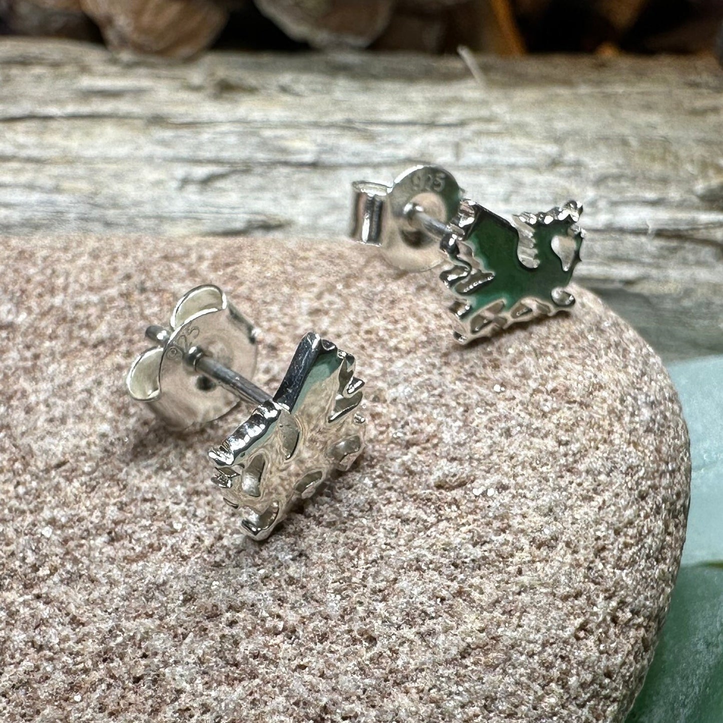 Eilonwy Welsh Dragon Stud Earrings — view 4