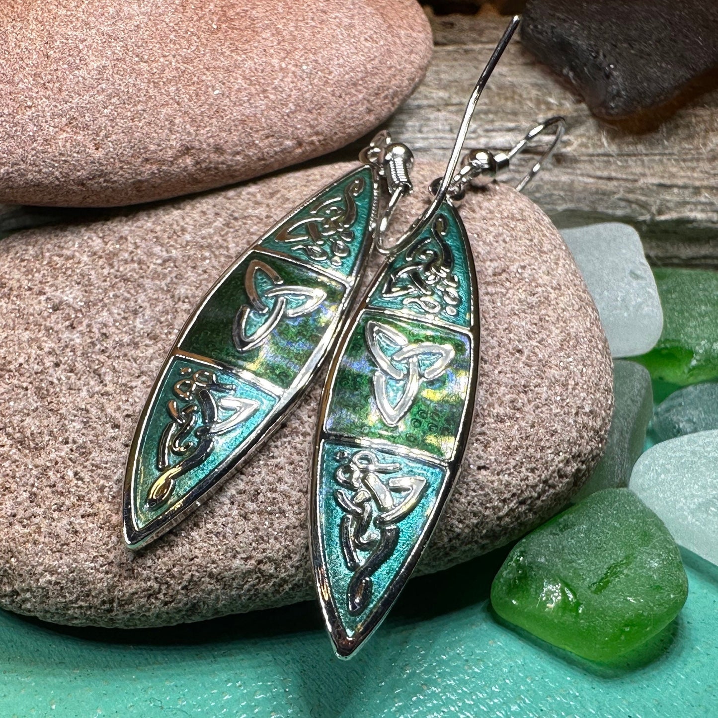 Celtic Earrings, Irish Jewelry, Scottish Dangle Earrings, Anniversary Gift, Pagan Jewelry, Norse Jewelry, Scotland Jewelry, Wiccan Jewelry