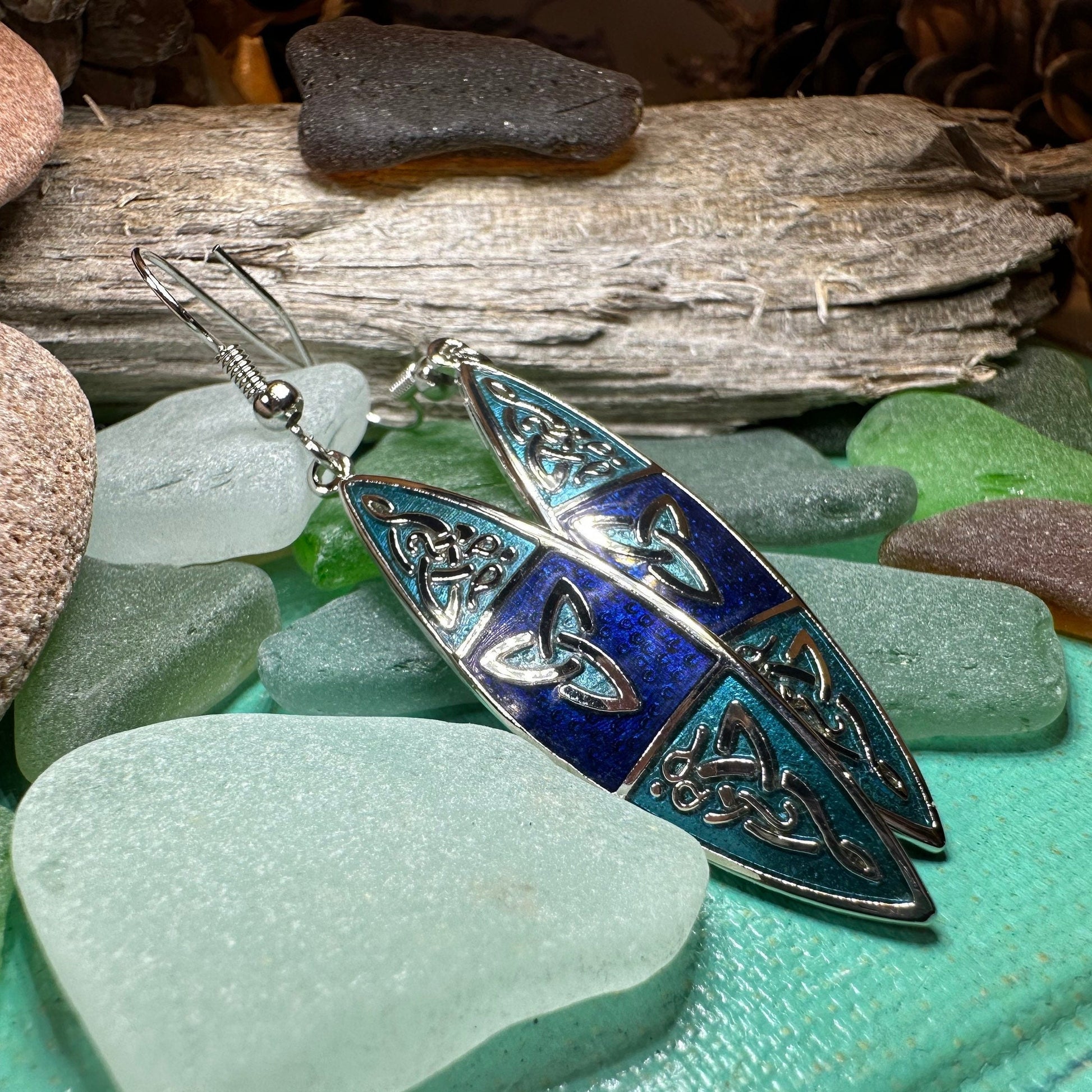 Celtic Earrings, Irish Jewelry, Scottish Dangle Earrings, Anniversary Gift, Pagan Jewelry, Norse Jewelry, Scotland Jewelry, Wiccan Jewelry
