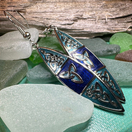 Celtic Earrings, Irish Jewelry, Scottish Dangle Earrings, Anniversary Gift, Pagan Jewelry, Norse Jewelry, Scotland Jewelry, Wiccan Jewelry