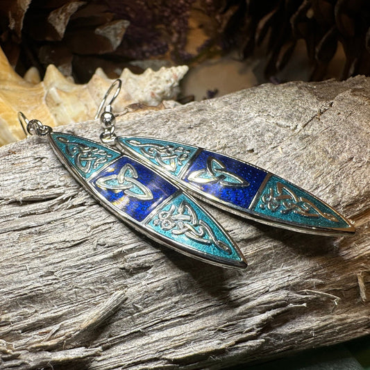 Celtic Earrings, Irish Jewelry, Scottish Dangle Earrings, Anniversary Gift, Pagan Jewelry, Norse Jewelry, Scotland Jewelry, Wiccan Jewelry