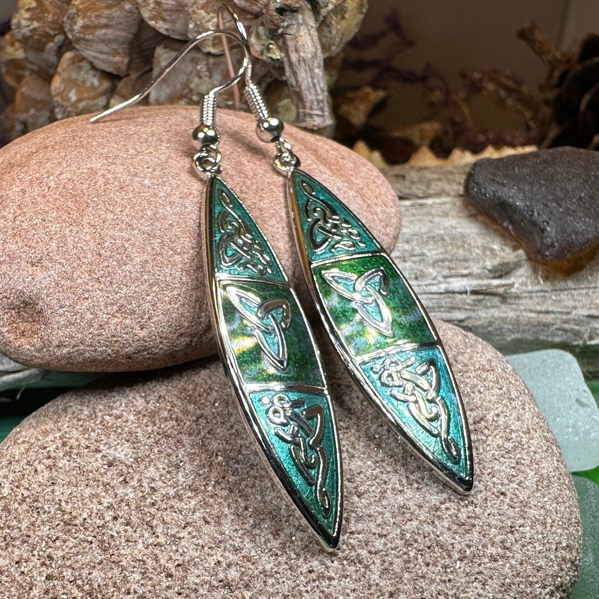 Celtic Earrings, Irish Jewelry, Scottish Dangle Earrings, Anniversary Gift, Pagan Jewelry, Norse Jewelry, Scotland Jewelry, Wiccan Jewelry