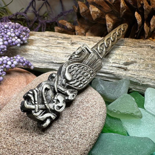 Celtic Birds Kilt Pin, Scottish Jewelry, Irish Kilt Pin, Tartan Pin, Cape Pin, Bagpiper Gift, Scotland Pin, Celtic Shawl Pin, Viking Jewelry