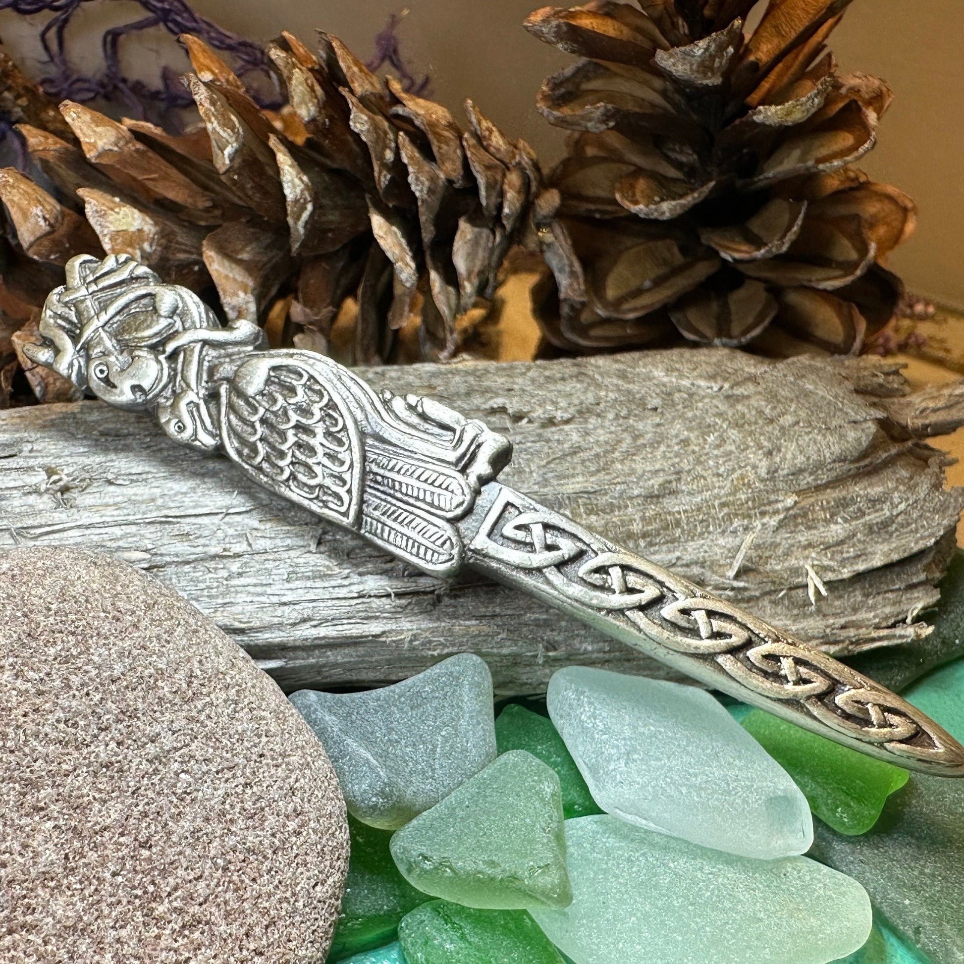 Celtic Birds Kilt Pin, Scottish Jewelry, Irish Kilt Pin, Tartan Pin, Cape Pin, Bagpiper Gift, Scotland Pin, Celtic Shawl Pin, Viking Jewelry