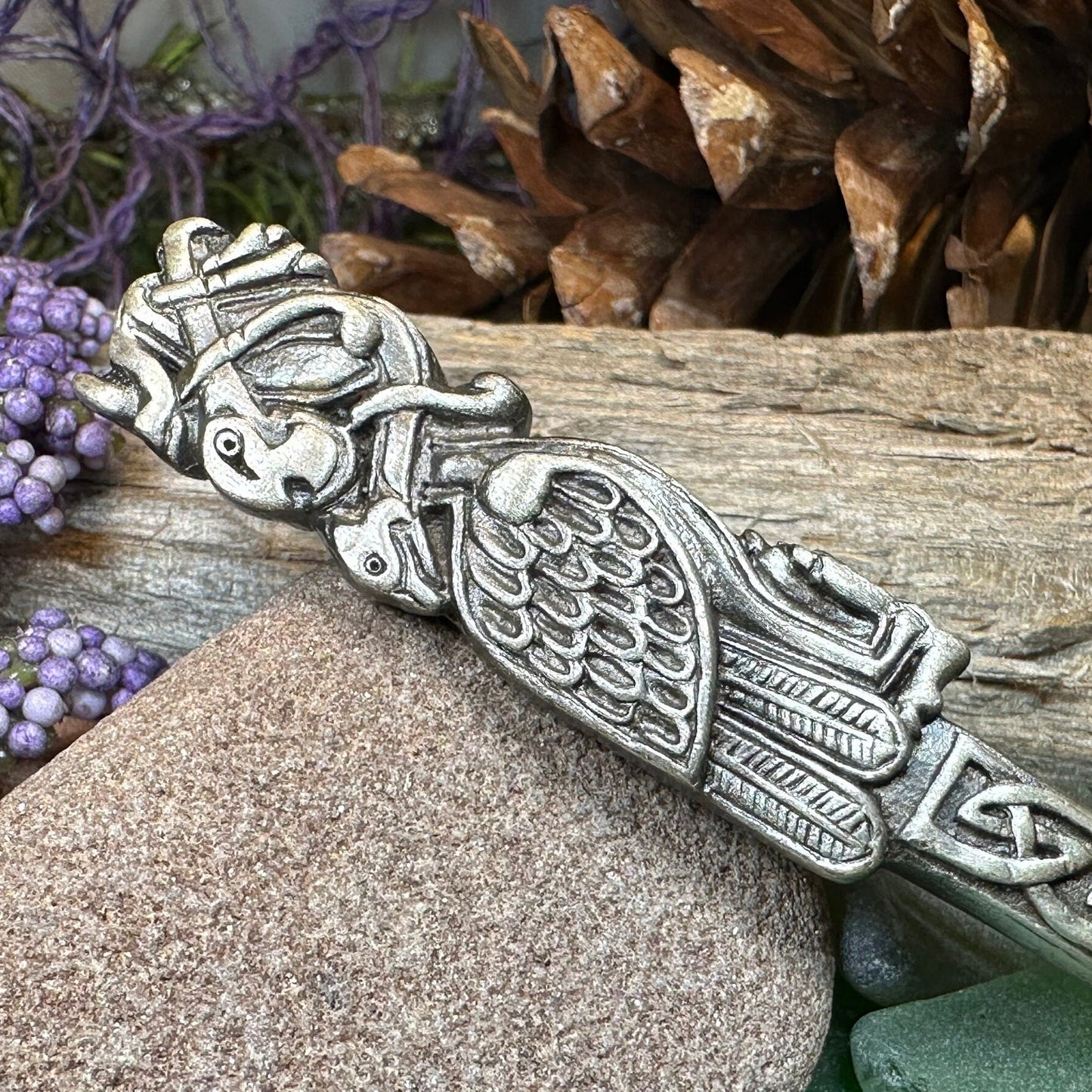 Celtic Birds Kilt Pin, Scottish Jewelry, Irish Kilt Pin, Tartan Pin, Cape Pin, Bagpiper Gift, Scotland Pin, Celtic Shawl Pin, Viking Jewelry