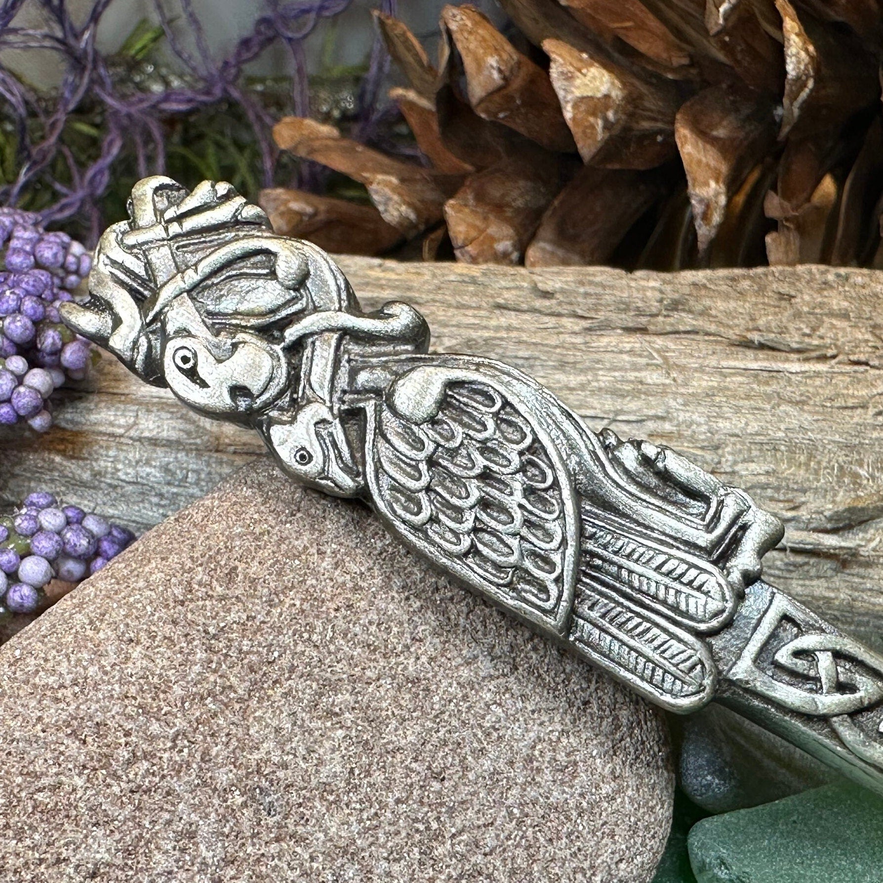 Celtic Birds Kilt Pin, Scottish Jewelry, Irish Kilt Pin, Tartan Pin, Cape Pin, Bagpiper Gift, Scotland Pin, Celtic Shawl Pin, Viking Jewelry