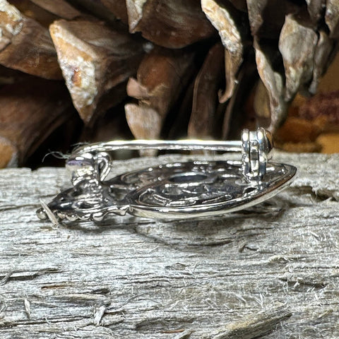 Load image into Gallery viewer, Luckenbooth Brooch, Scotland Jewelry, Celtic Brooch, Bridal Jewelry, Amethyst Pin, Anniversary Gift, Wife Gift, Luckenbooth Pin, Mom Gift

