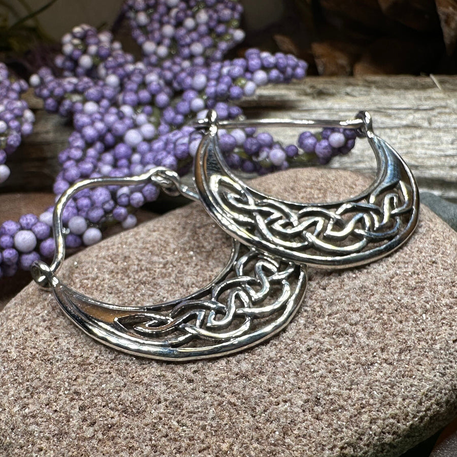 Celtic Hoop Earrings, Irish Jewelry, Scottish Earrings, Mom Gift, Sister Gift, Scotland Jewelry, Anniversary Gift, Graduation Gift