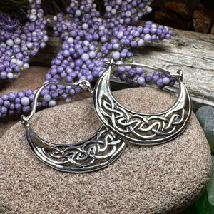 Celtic Hoop Earrings, Irish Jewelry, Scottish Earrings, Mom Gift, Sister Gift, Scotland Jewelry, Anniversary Gift, Graduation Gift