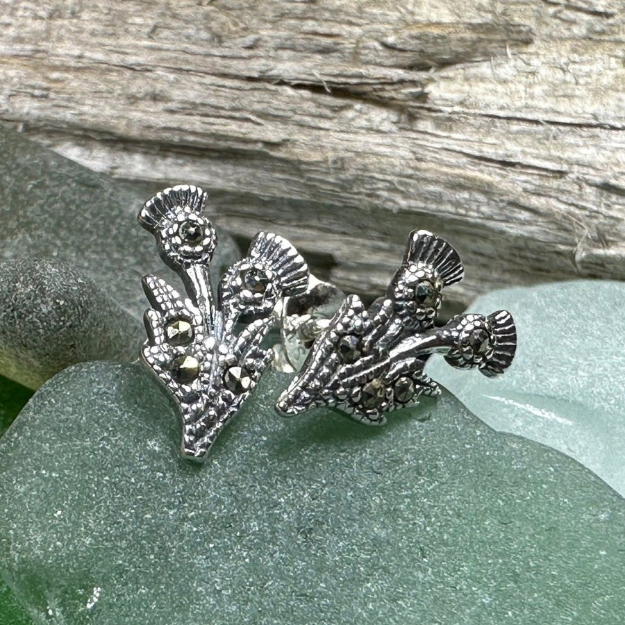 Thistle Stud Earrings, Celtic Earrings, Scotland Jewelry, Outlander Jewelry, Girlfriend Gift, Sister Gift, Mom Gift, Nature Jewelry