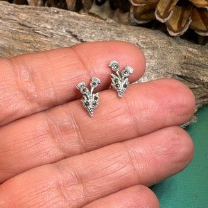 Thistle Stud Earrings, Celtic Earrings, Scotland Jewelry, Outlander Jewelry, Girlfriend Gift, Sister Gift, Mom Gift, Nature Jewelry