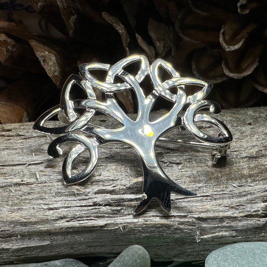 Tree Of Life Brooch, Celtic Pin, Yoga Jewelry, Anniversary Gift, Tree Jewelry, Nature Jewelry, Wiccan Jewelry, Bride Pin, Scarf Pin