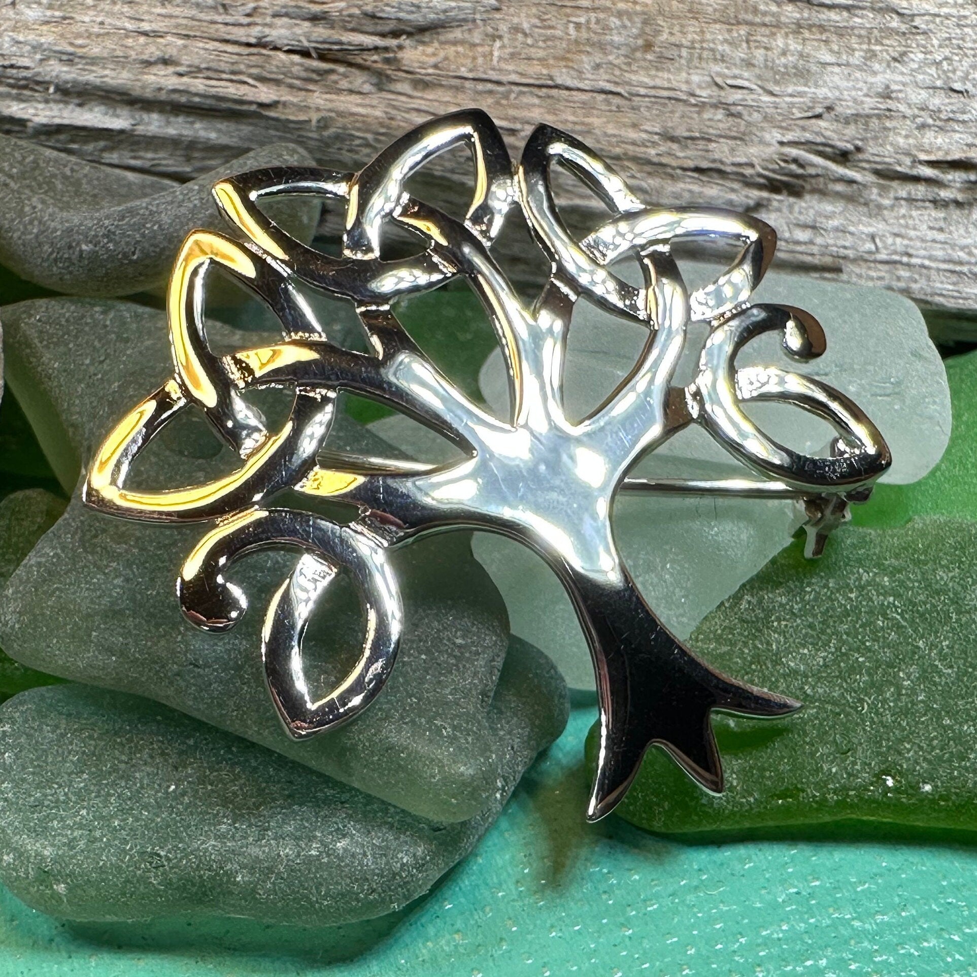 Tree Of Life Brooch, Celtic Pin, Yoga Jewelry, Anniversary Gift, Tree Jewelry, Nature Jewelry, Wiccan Jewelry, Bride Pin, Scarf Pin