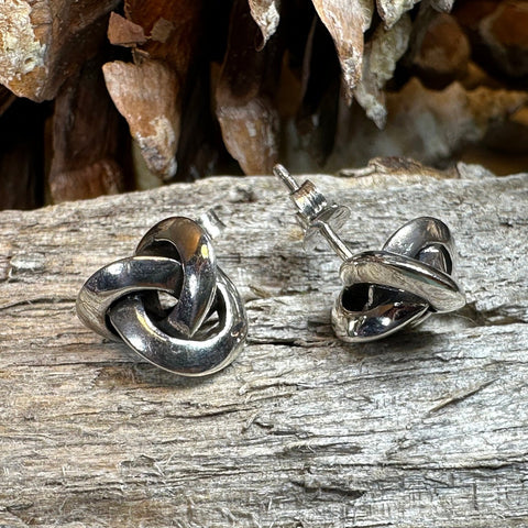 Load image into Gallery viewer, Celtic Knot Stud Earrings, Irish Jewelry, Celtic Jewelry, Anniversary Gift, Bridal Jewelry, Norse Jewelry, Yoga Jewelry, Friendship Gift
