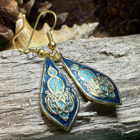 Load image into Gallery viewer, Celtic Earrings, Irish Jewelry, Scottish Dangle Earrings, Anniversary Gift, Pagan Jewelry, Norse Jewelry, Scotland Jewelry, Wiccan Jewelry
