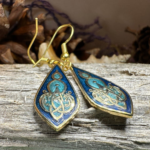 Load image into Gallery viewer, Celtic Earrings, Irish Jewelry, Scottish Dangle Earrings, Anniversary Gift, Pagan Jewelry, Norse Jewelry, Scotland Jewelry, Wiccan Jewelry
