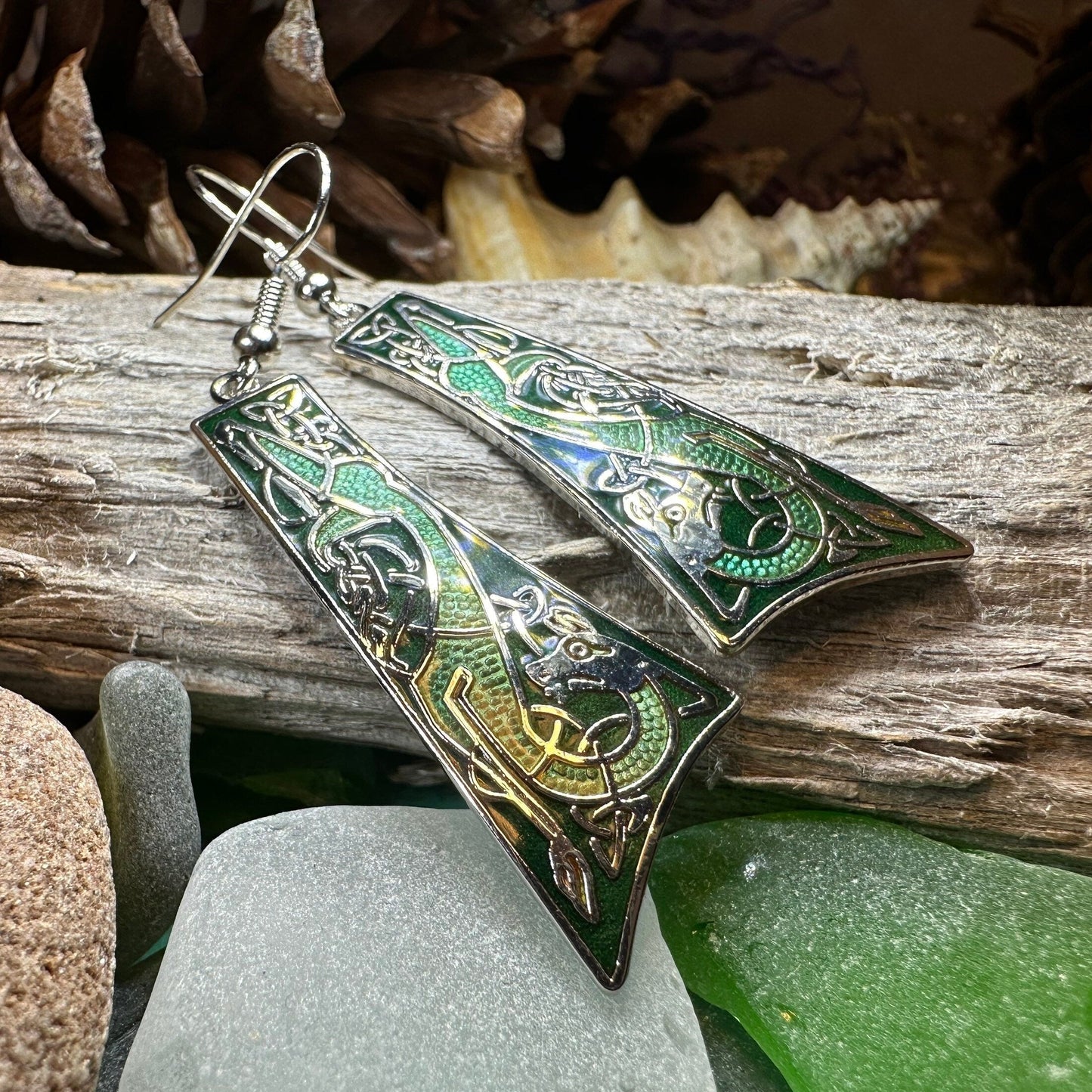 Celtic Earrings, Irish Jewelry, Scottish Dangle Earrings, Anniversary Gift, Pagan Jewelry, Norse Jewelry, Scotland Jewelry, Wiccan Jewelry