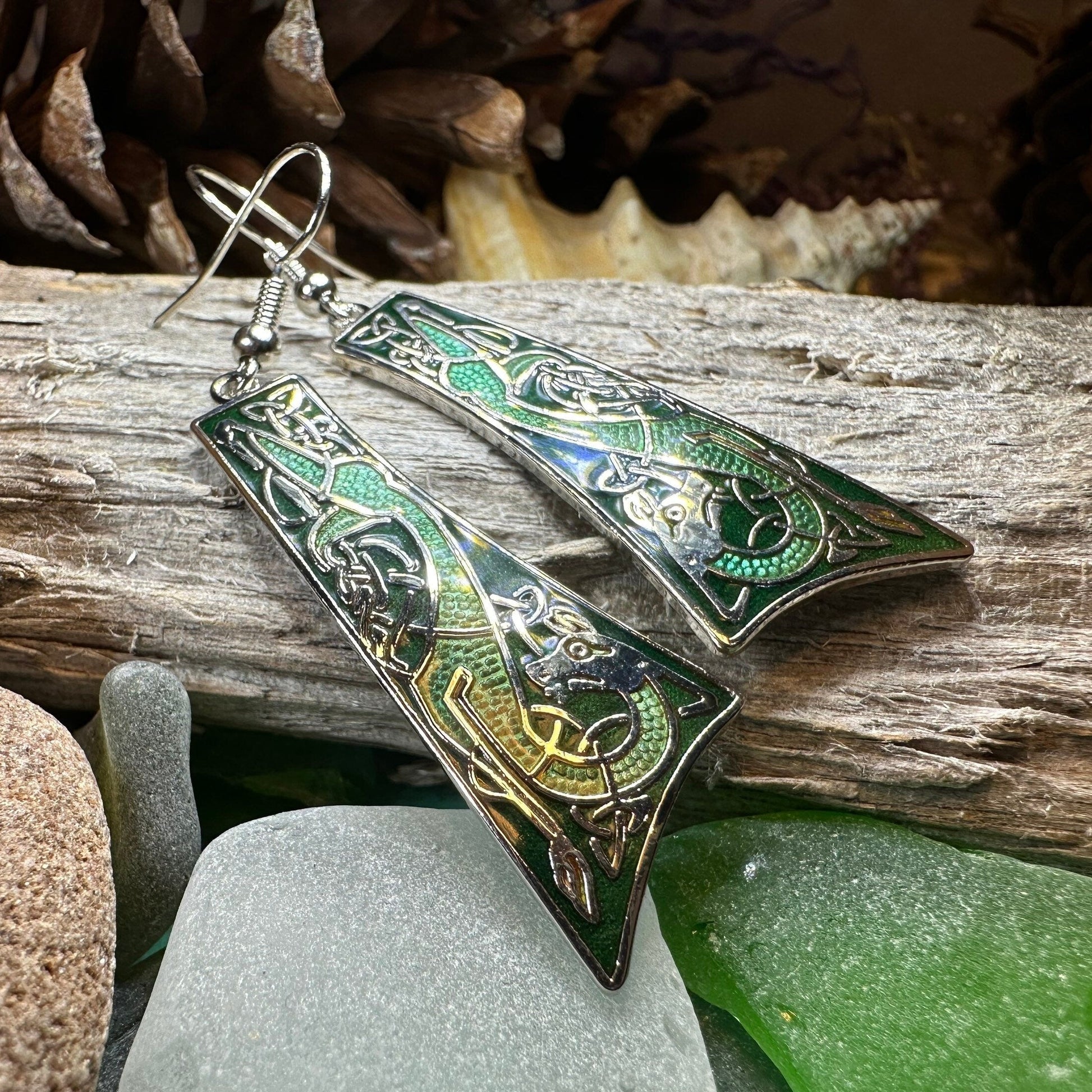 Celtic Earrings, Irish Jewelry, Scottish Dangle Earrings, Anniversary Gift, Pagan Jewelry, Norse Jewelry, Scotland Jewelry, Wiccan Jewelry