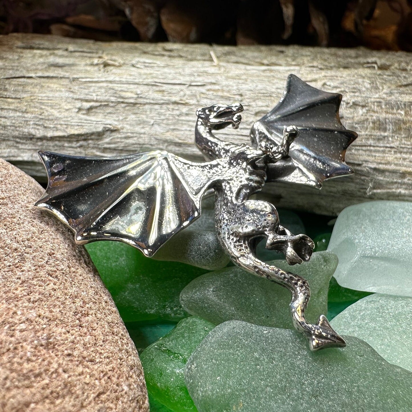 Dragon Brooch, Dragon Pendant, Scotland Jewelry, Fantasy Jewelry, Scarf Pin, Gothic Celtic Pin, Celtic Jewelry, Girlfriend Gift, Wife Gift