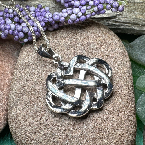 Heart Necklace, Irish Jewelry, Celtic Pendant, Scotland Jewelry, Love Knot Jewelry, Anniversary Gift, Infinity Jewelry, Celtic Knot Gift