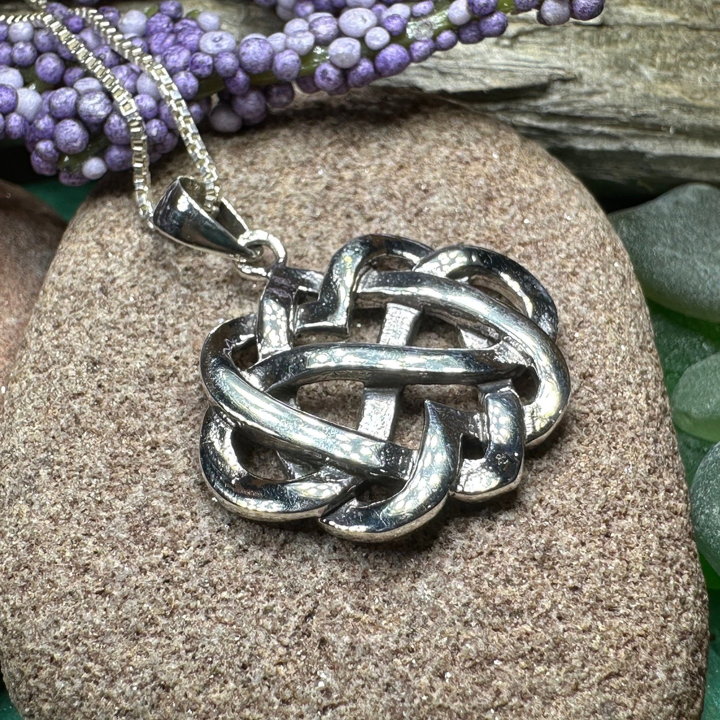 Heart Necklace, Irish Jewelry, Celtic Pendant, Scotland Jewelry, Love Knot Jewelry, Anniversary Gift, Infinity Jewelry, Celtic Knot Gift