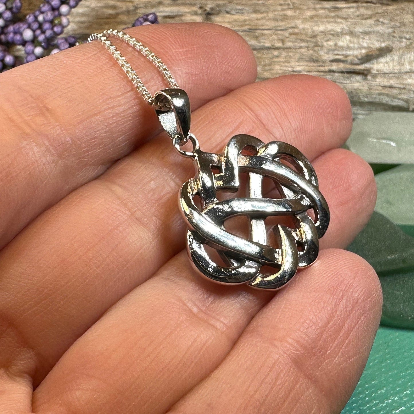 Heart Necklace, Irish Jewelry, Celtic Pendant, Scotland Jewelry, Love Knot Jewelry, Anniversary Gift, Infinity Jewelry, Celtic Knot Gift