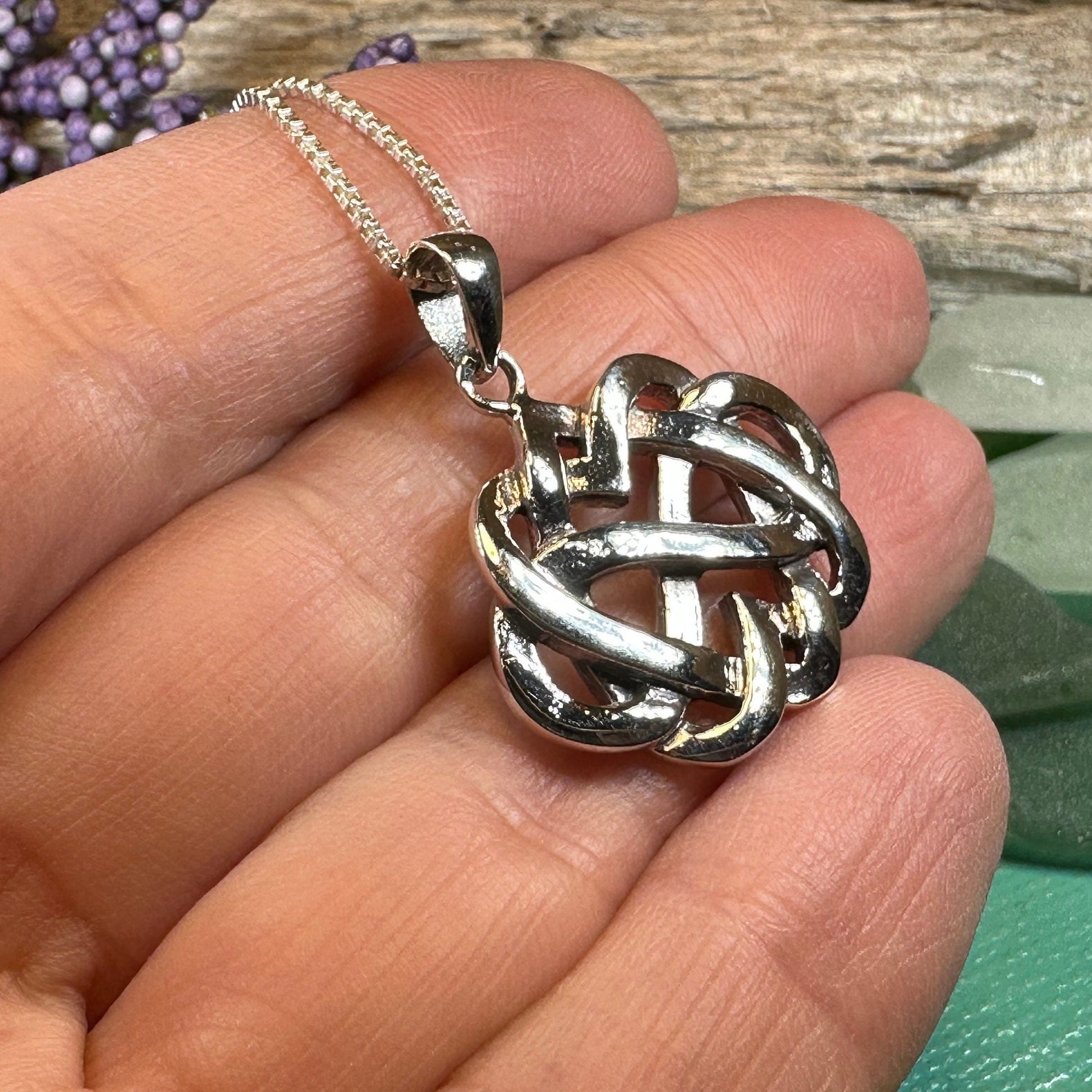 Heart Necklace, Irish Jewelry, Celtic Pendant, Scotland Jewelry, Love Knot Jewelry, Anniversary Gift, Infinity Jewelry, Celtic Knot Gift