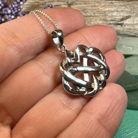 Load image into Gallery viewer, Heart Necklace, Irish Jewelry, Celtic Pendant, Scotland Jewelry, Love Knot Jewelry, Anniversary Gift, Infinity Jewelry, Celtic Knot Gift
