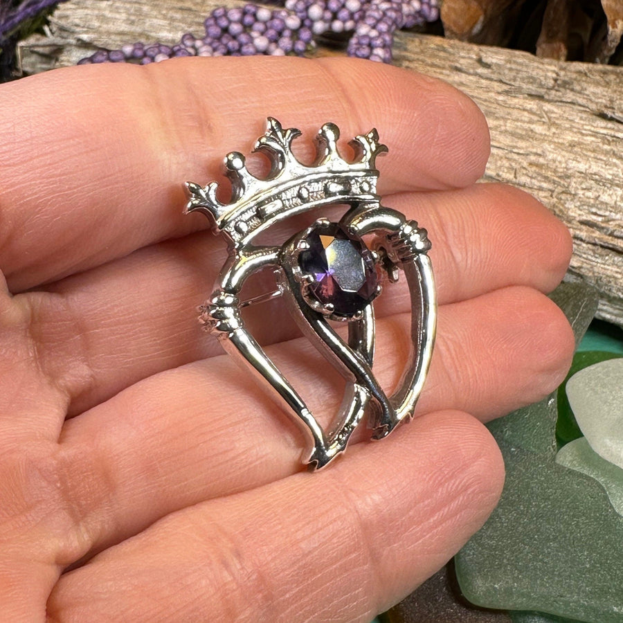 Luckenbooth Brooch, Scotland Jewelry, Celtic Jewelry, Anniversary Gift, Bride Gift, Heart Jewelry, Wife Gift, Bridal Jewelry, Mom Gift