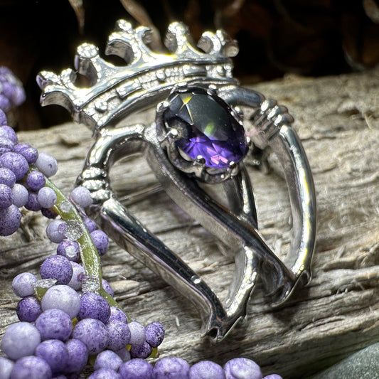 Luckenbooth Brooch, Scotland Jewelry, Celtic Jewelry, Anniversary Gift, Bride Gift, Heart Jewelry, Wife Gift, Bridal Jewelry, Mom Gift