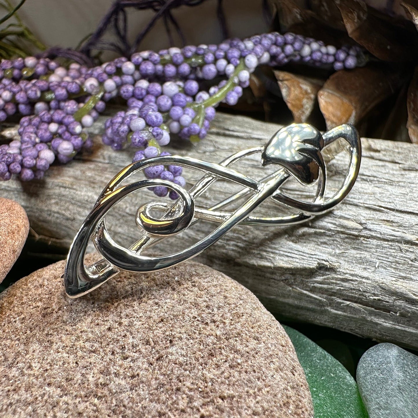 Scottish Mackintosh Leaf Brooch in Sterling Silver — view 2