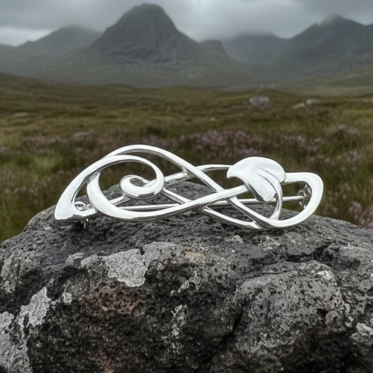 Mackintosh Brooch, Scotland Jewelry, Mackintosh Leaf Pin, Silver Celtic Pin, Scarf Pin, Silver Pin, Mom Gift, Girlfriend, Graduation Gift