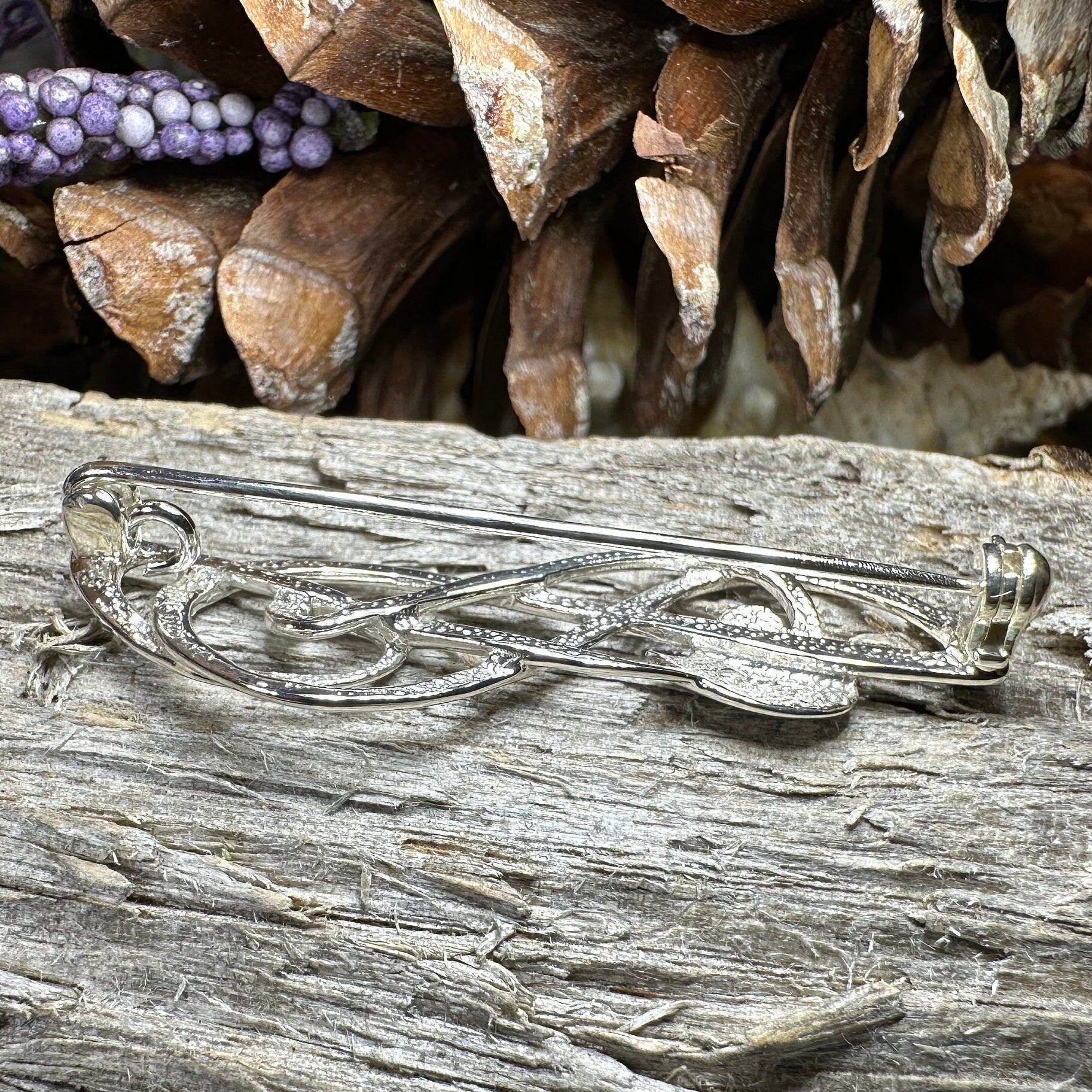 Scottish Mackintosh Leaf Brooch in Sterling Silver — view 4