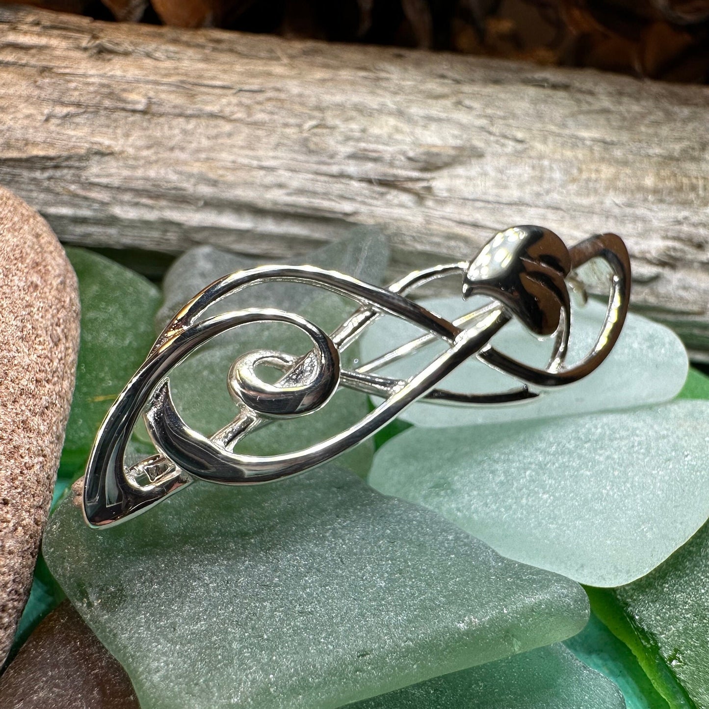 Scottish Mackintosh Leaf Brooch in Sterling Silver — view 6