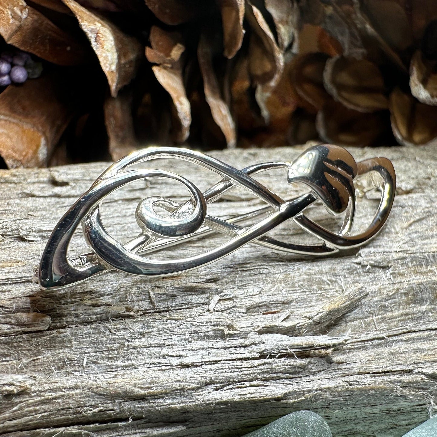 Scottish Mackintosh Leaf Brooch in Sterling Silver — view 5