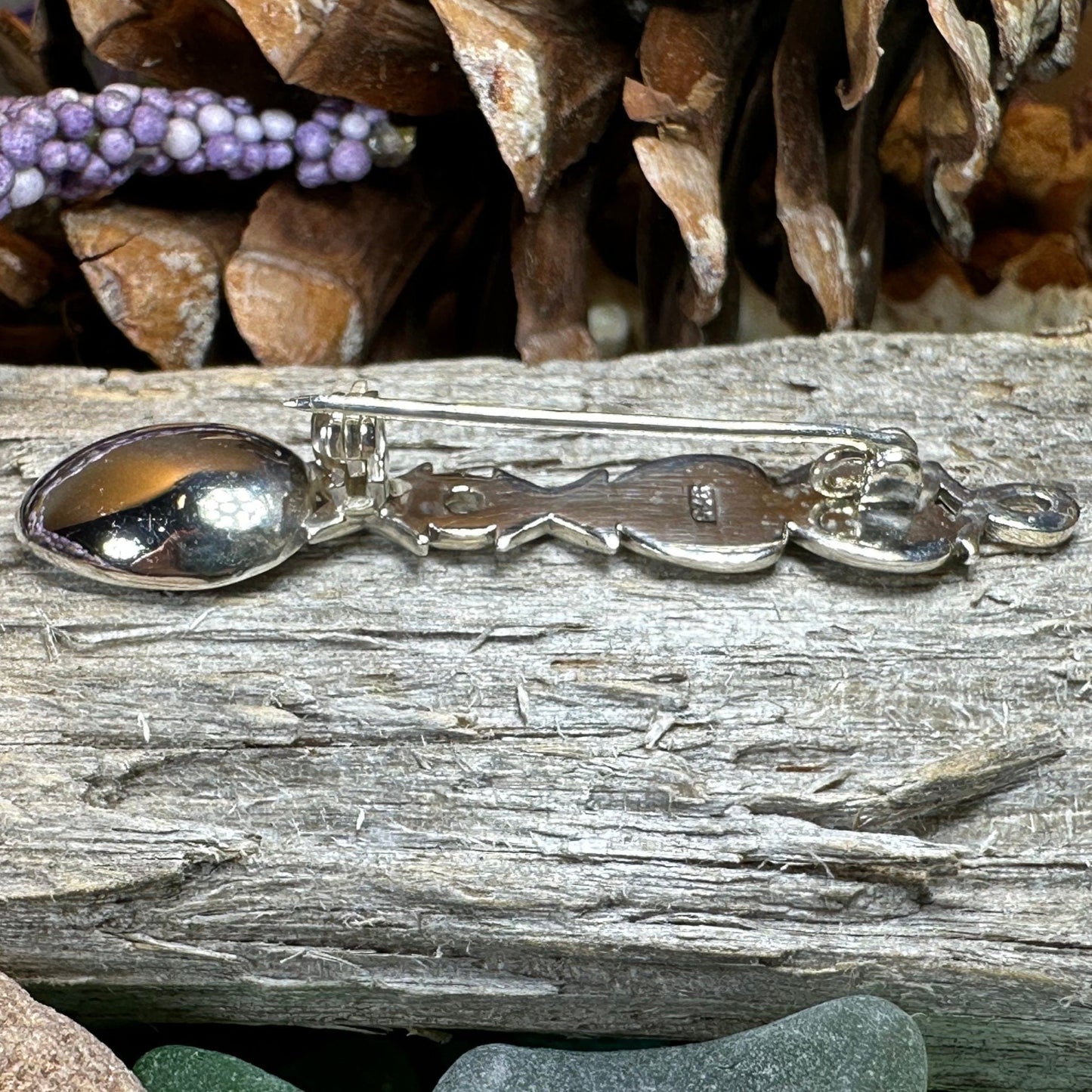 Love Spoon Brooch, Celtic Jewelry, Wales Jewelry, Welsh Pin, Bridal Jewelry, Anniversary Gift, Heart Jewelry, Silver Spoon Wife Gift