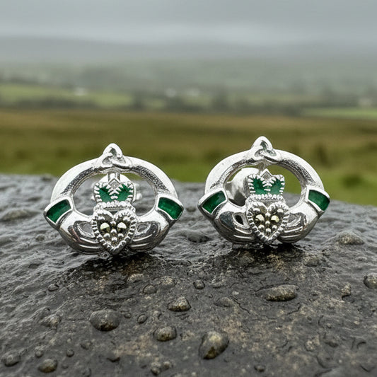 Claddagh Stud Earrings, Celtic Jewelry, Irish Jewelry, Celtic Knot Jewelry, Heart Jewelry, Anniversary Gift, Graduation Gift, Mom Gift