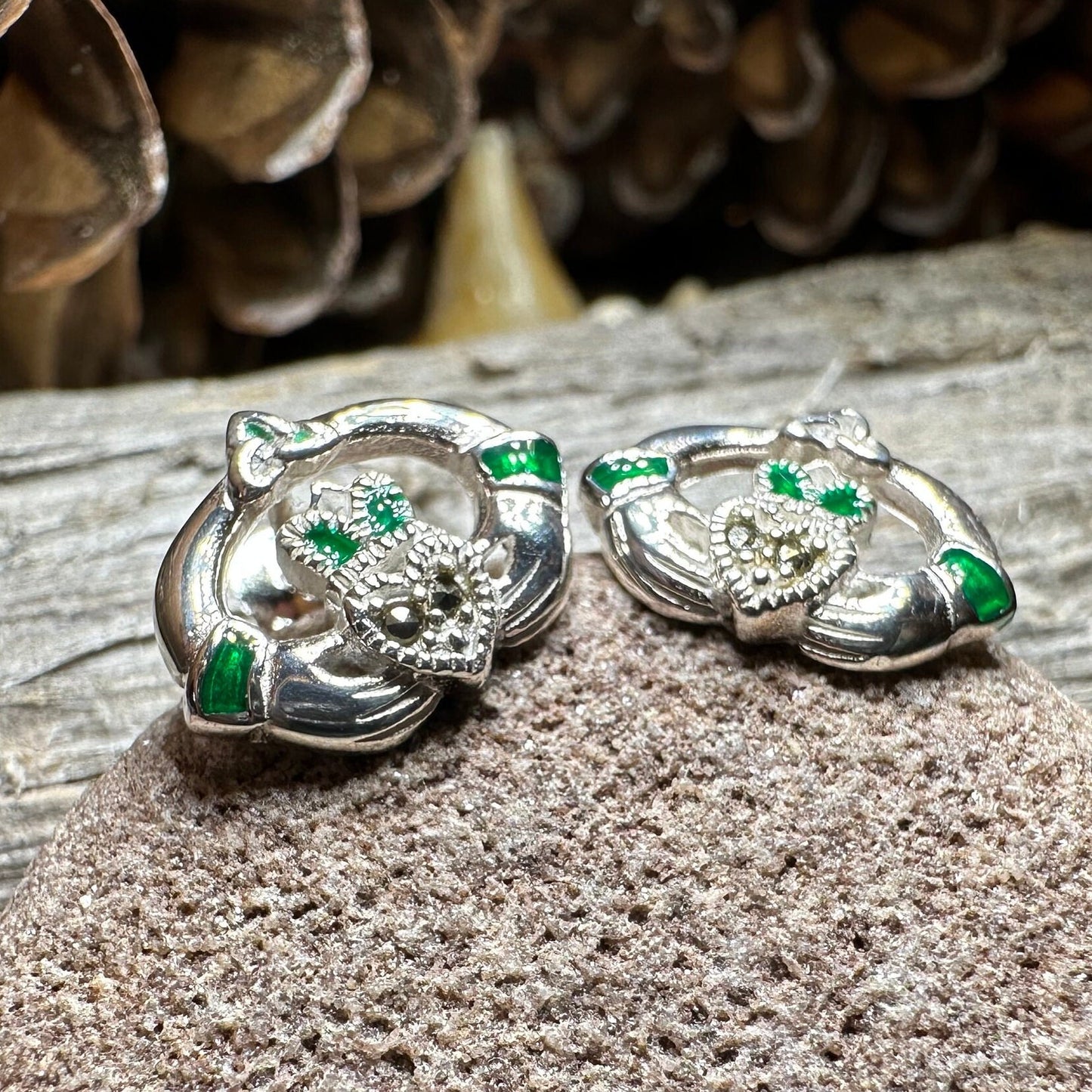 Claddagh Stud Earrings, Celtic Jewelry, Irish Jewelry, Celtic Knot Jewelry, Heart Jewelry, Anniversary Gift, Graduation Gift, Mom Gift