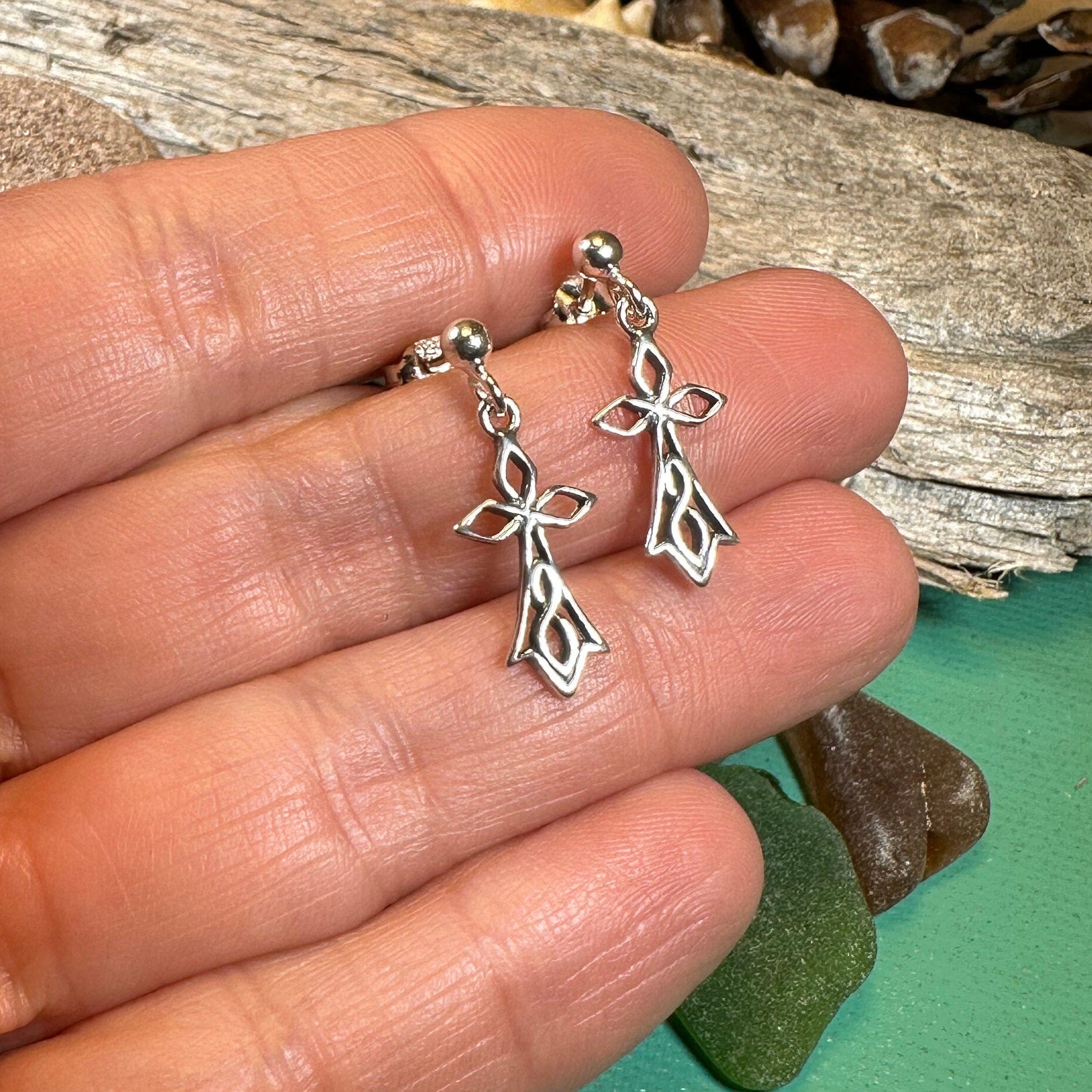 Celtic Cross Earrings, Irish Cross, Religious Jewelry, Post Earrings, Christian Jewelry, Bridal Jewelry, Confirmation Gift, Ireland Gift