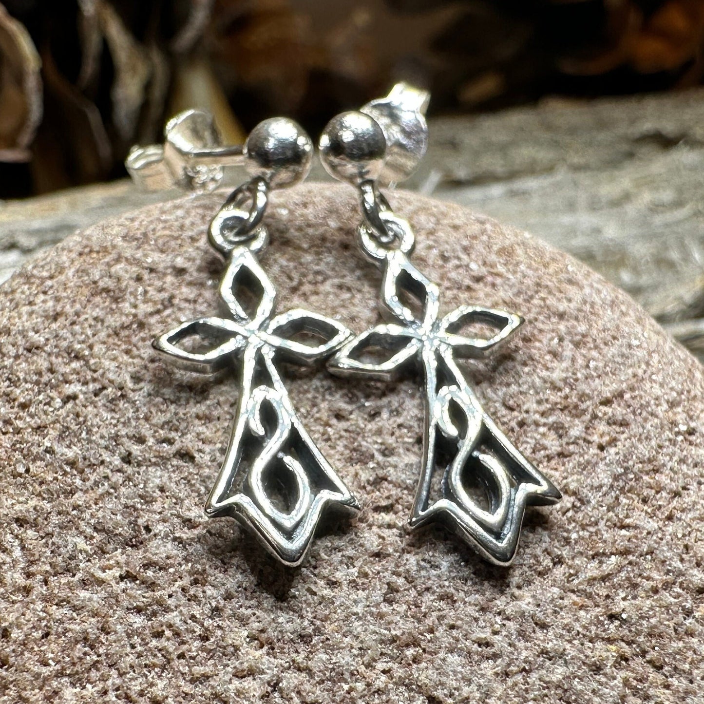 Celtic Cross Earrings, Irish Cross, Religious Jewelry, Post Earrings, Christian Jewelry, Bridal Jewelry, Confirmation Gift, Ireland Gift
