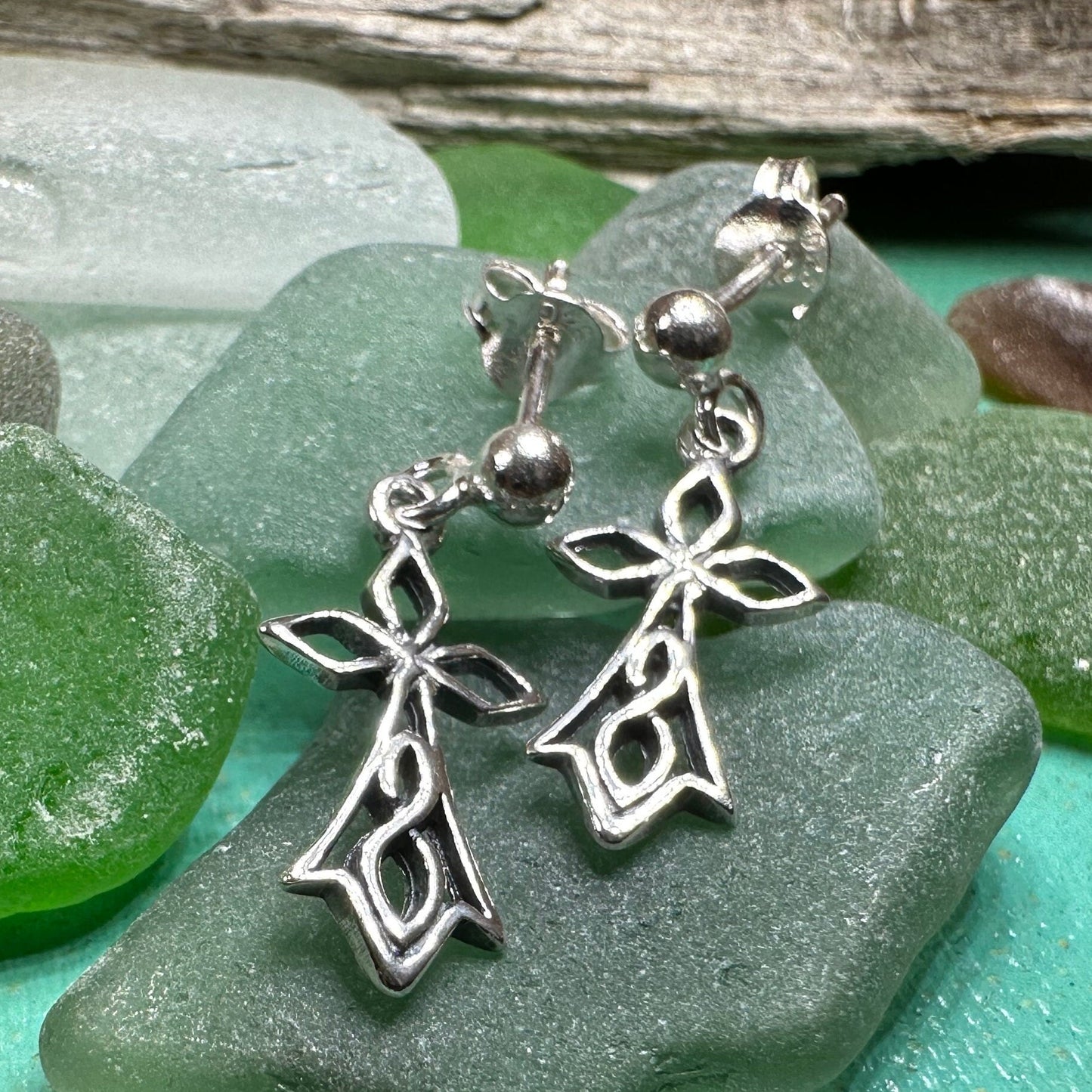 Celtic Cross Earrings, Irish Cross, Religious Jewelry, Post Earrings, Christian Jewelry, Bridal Jewelry, Confirmation Gift, Ireland Gift