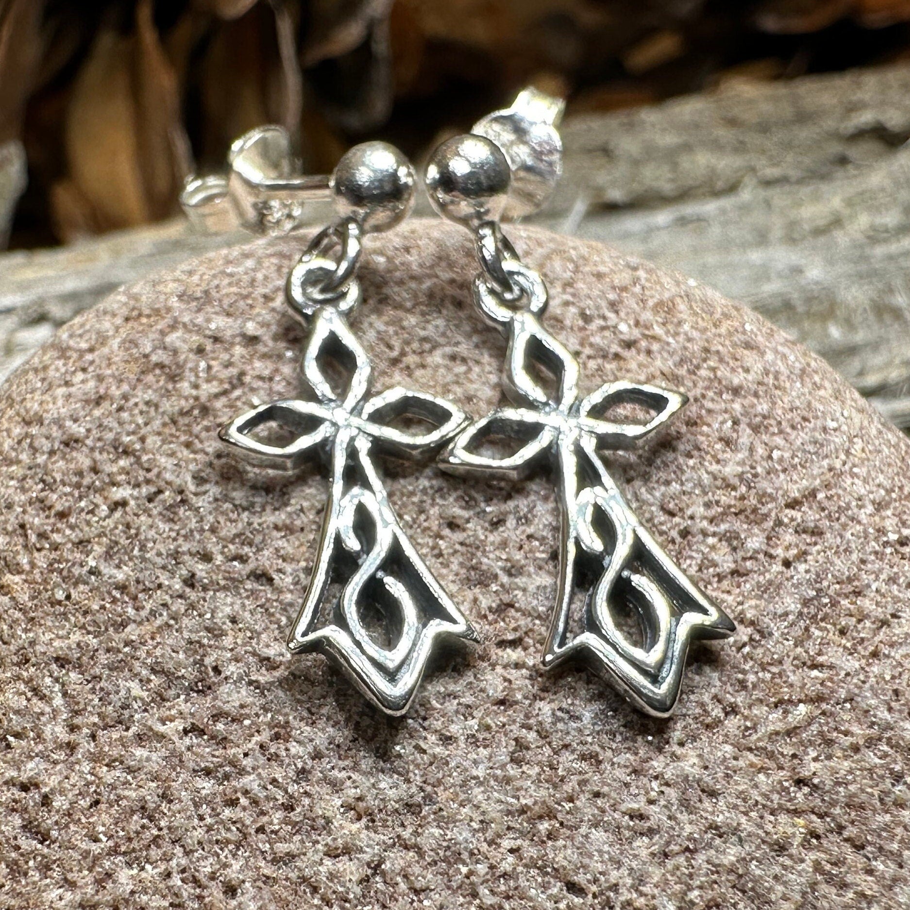 Celtic Cross Earrings, Irish Cross, Religious Jewelry, Post Earrings, Christian Jewelry, Bridal Jewelry, Confirmation Gift, Ireland Gift