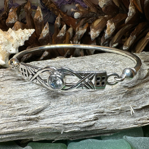 Mackintosh Bracelet, Celtic Jewelry, Scottish Bangle Bracelet, Art Deco Jewelry, Celtic Knot Bracelet, Scotland Gift, Silver Wife Gift