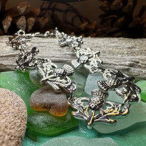 Thistle Bracelet, Scottish Jewelry, Celtic Jewelry, Scotland Jewelry, Nature Jewelry, Friendship Gift, Mom Gift, Girlfriend Gift, Wife Gift