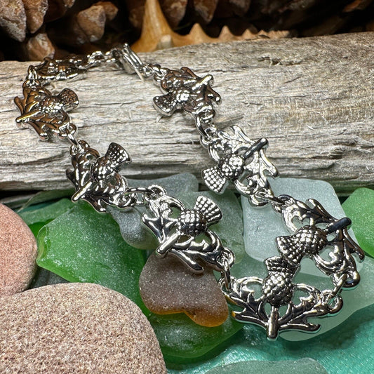Thistle Bracelet, Scottish Jewelry, Celtic Jewelry, Scotland Jewelry, Nature Jewelry, Friendship Gift, Mom Gift, Girlfriend Gift, Wife Gift