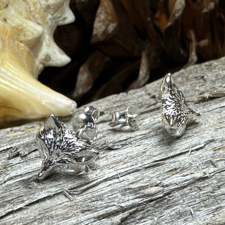 Fox Stud Earring, Vixen Earrings, Silver Post Earrings, Animal Jewelry, Fox Face, Wife Gift, Girlfriend Gift, Woodland Animal, Foxy Lady