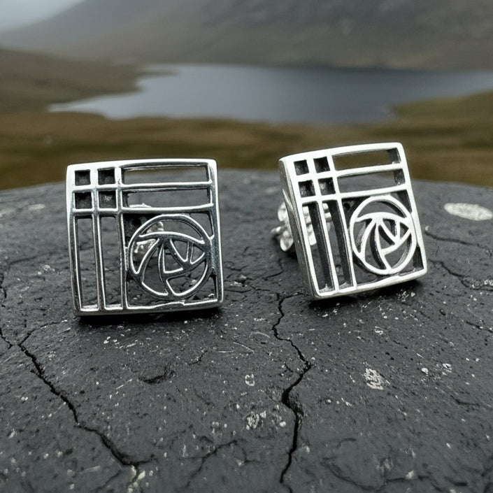 Rose Earrings, Scotland Jewelry, Mackintosh Jewelry, Celtic Jewelry, Anniversary Gift, Stud Earrings, Nature Jewelry, Art Deco Post Earrings